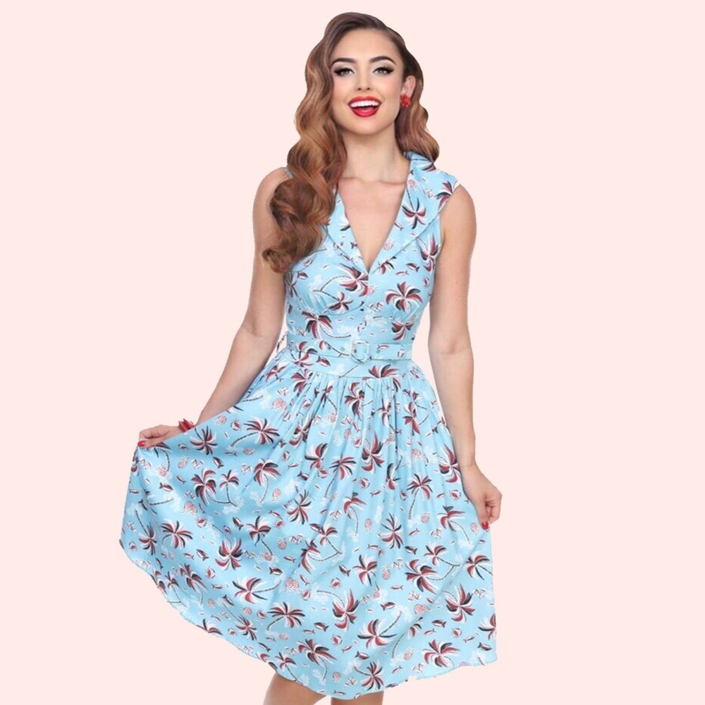 🔥FLASH SALE🔥🌴Out to Brunch Dress in Palm Print Size 16W (2X) ~Was $89